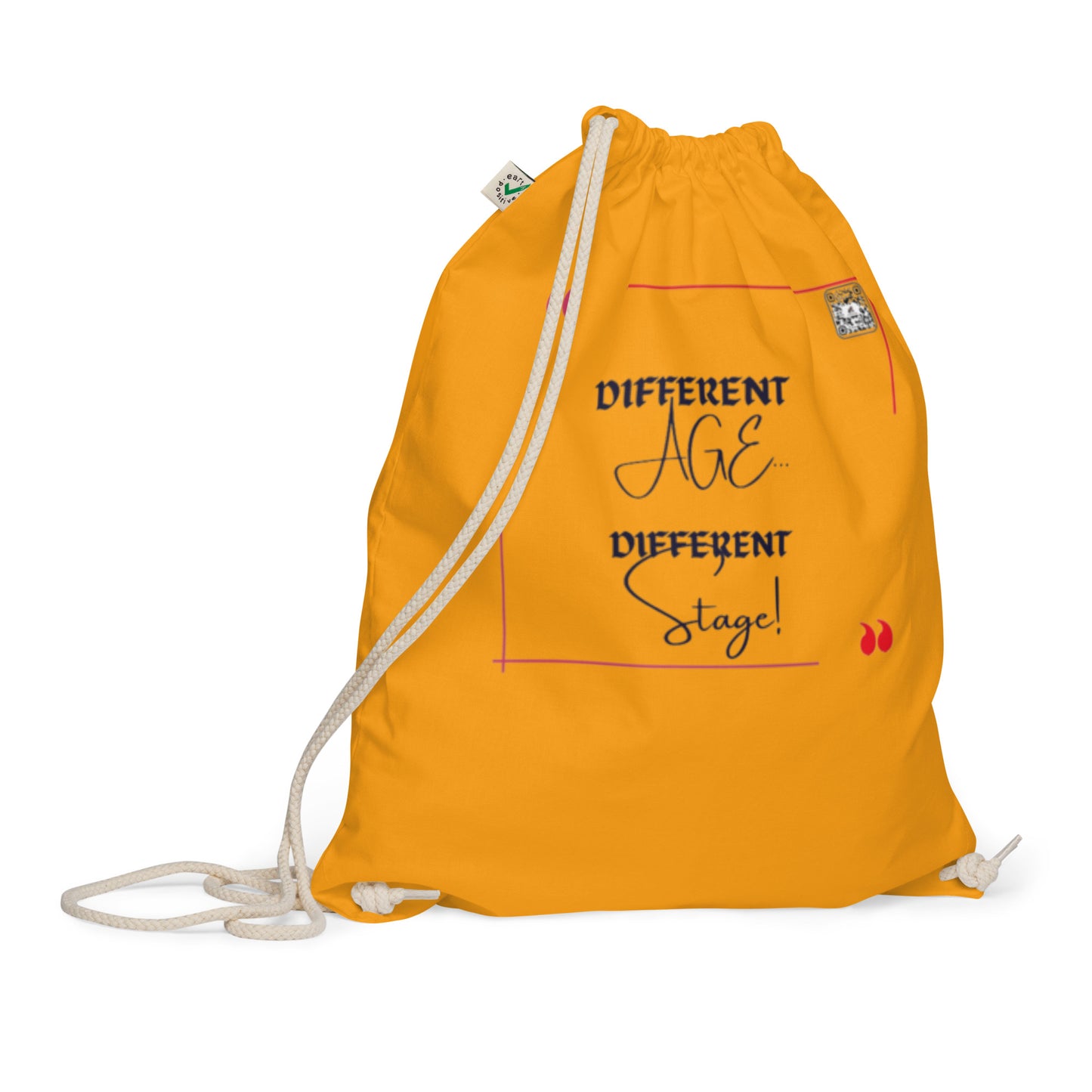 “Different Age…Different Stage!”Organic cotton drawstring bag