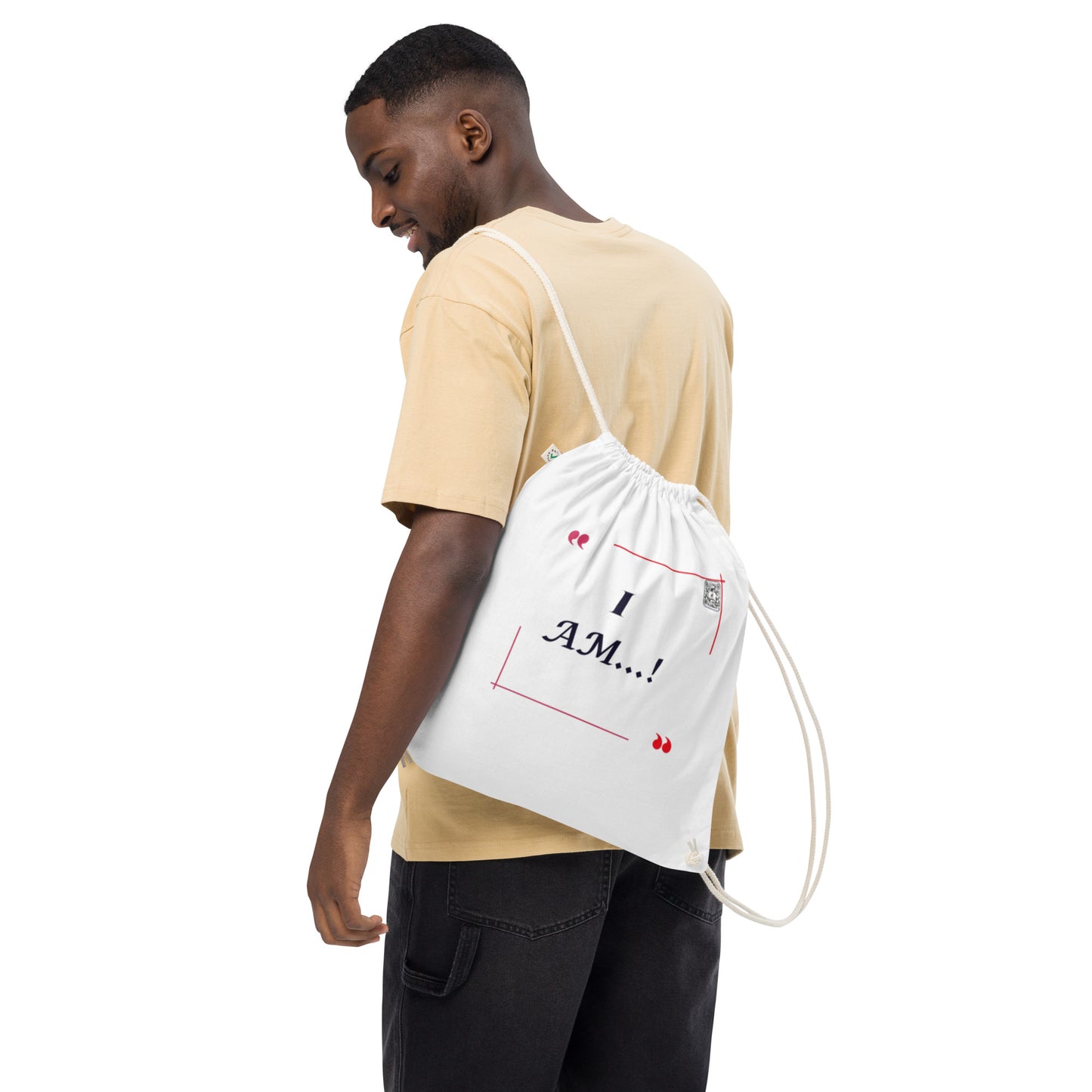 “I AM…!”Organic cotton drawstring bag