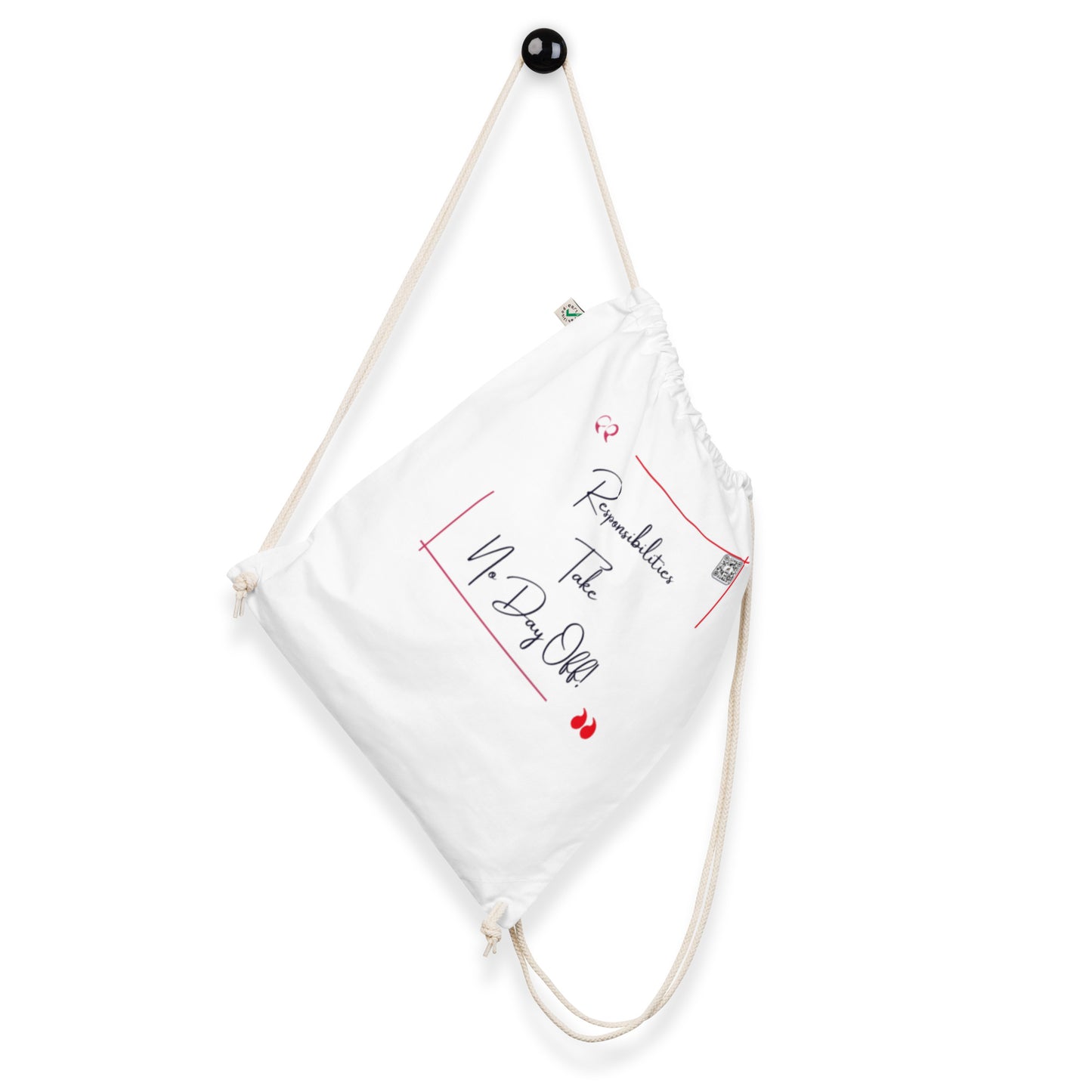 “Responsibilities…”Organic cotton drawstring bag